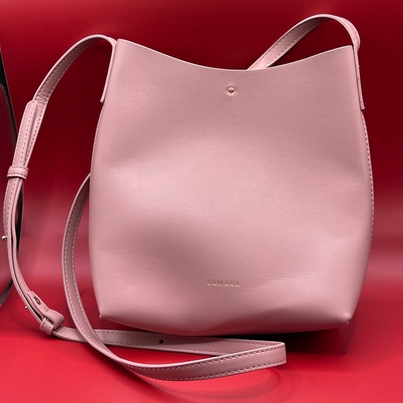 Anthropologie Handbags - ANTHROPOLOGIE Pink Bag Leather Crossbody Small Sling Purse Peony Vegan SAMARA